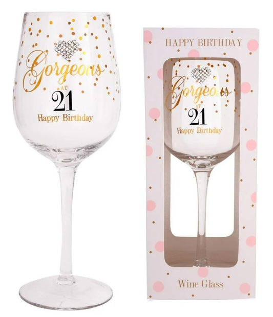 21st Wine Glass