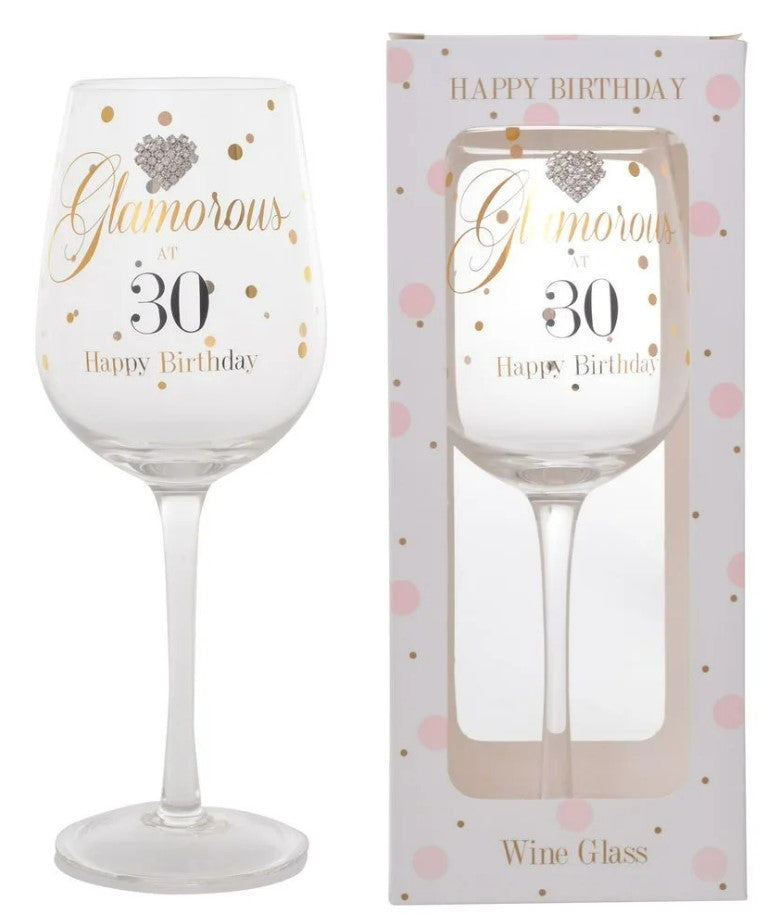 30th Wine Glass