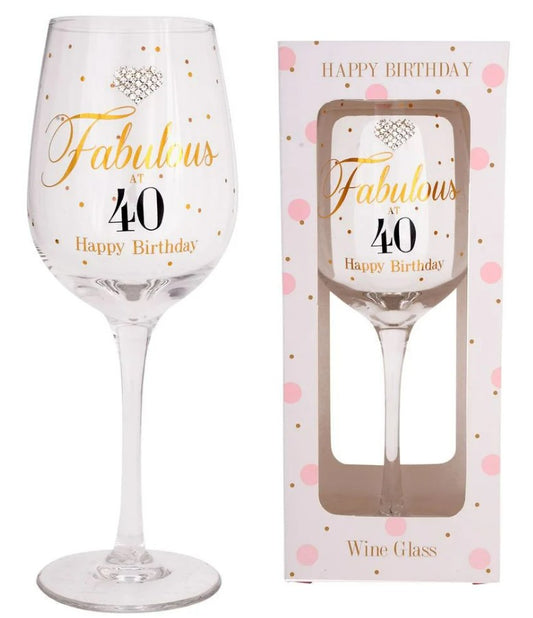 40th Wine Glass