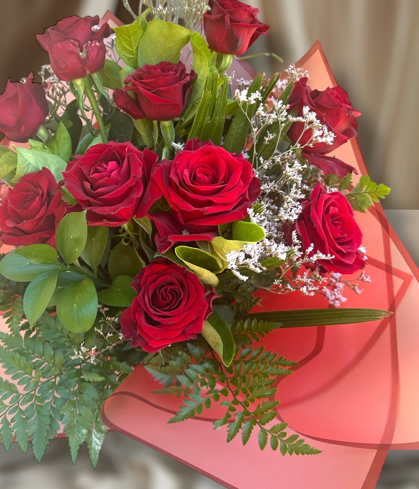 1 Dozen Rose Bouquet (Red or Pink)