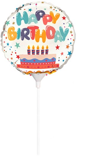 Happy Birthday 9" Foil Balloon