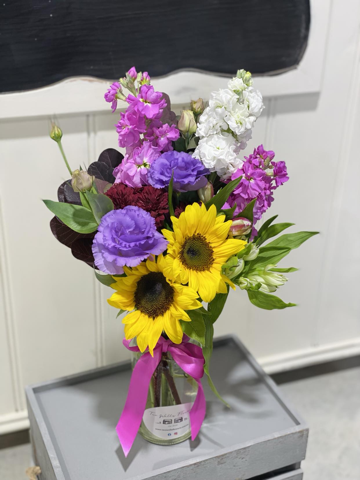 Seasonal Posy Milk Jar