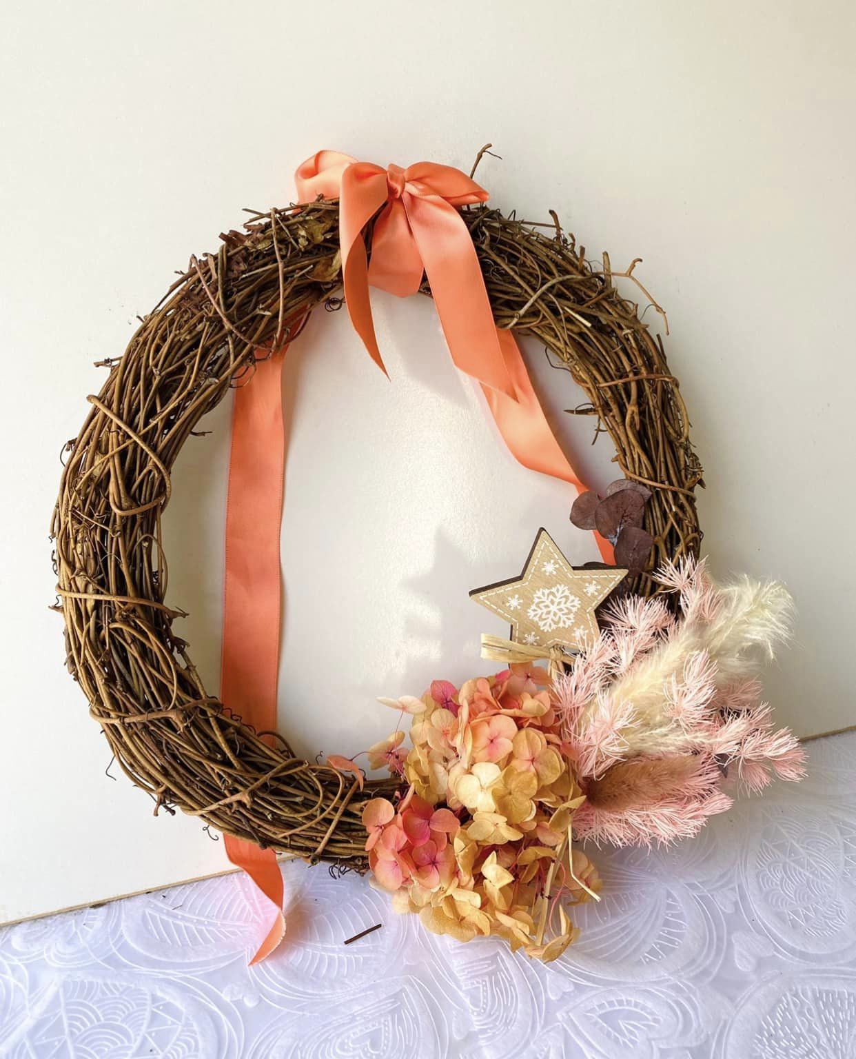 Sml Floral Wreath | Pink & Orange